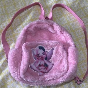 Melanie Martínez Pink Furry Backpack with Fairy Design Portals Tour EUC